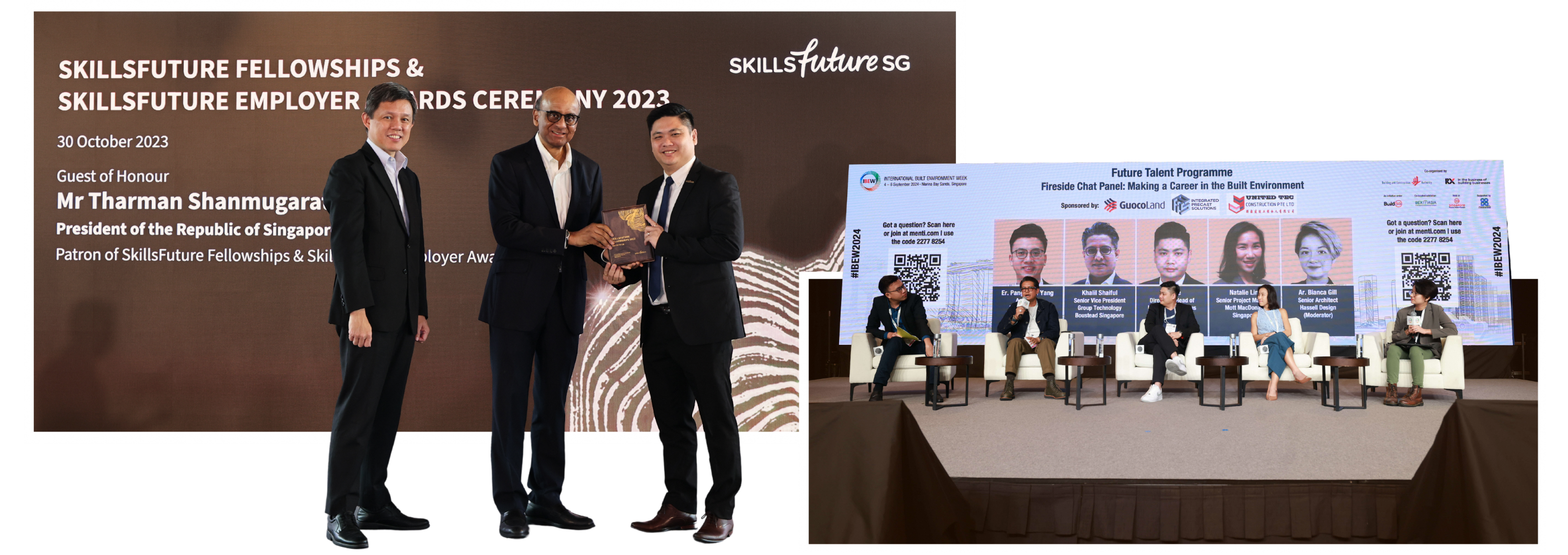 Photo of Roy with awards and sharing about his experience